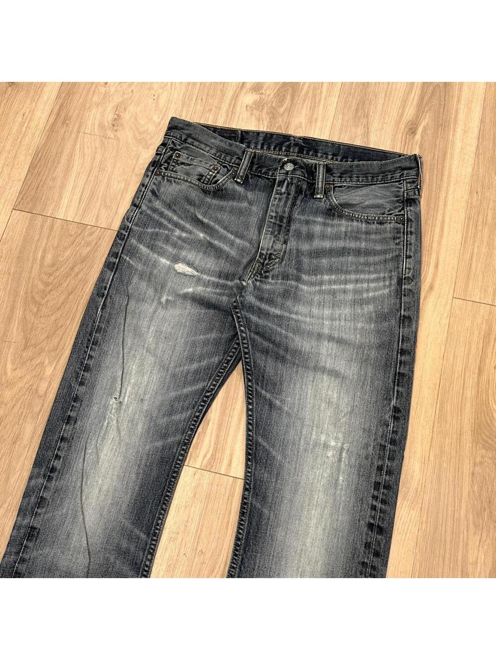 Y2K Skater Distressed Faded Levis 513 Slim Straight Rockstar Style Jeans - 33x30